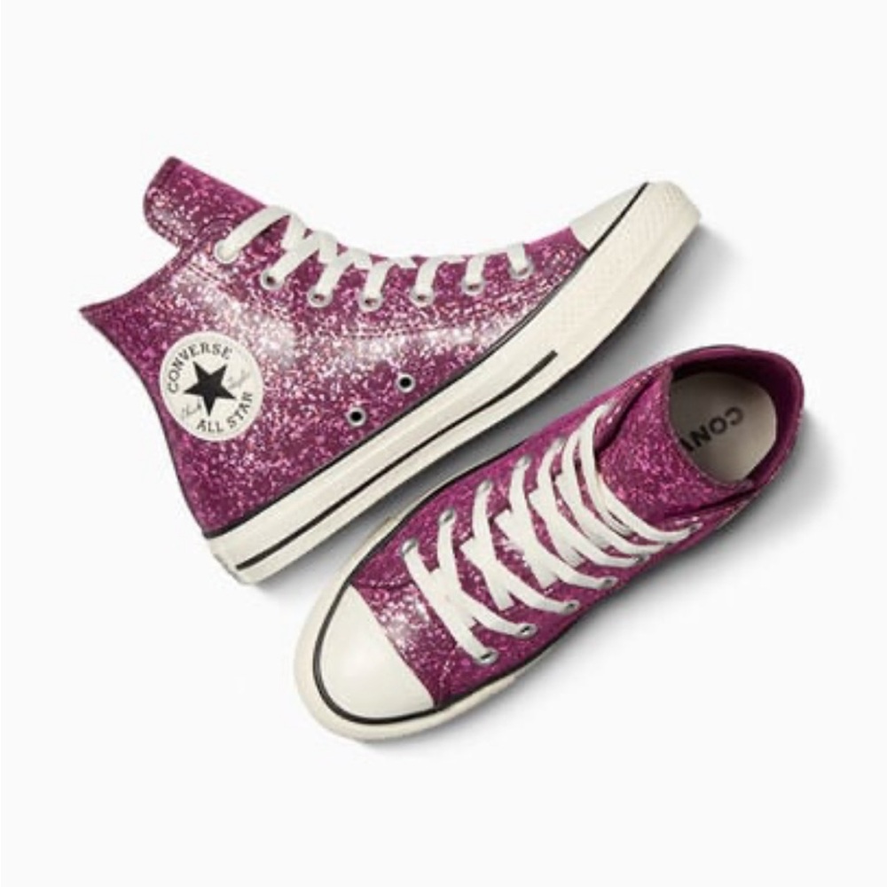 Chuck Taylor All Star Orchid Pink Glitter WOMEN'S HIGH TOP. Size 8. NEW … - Picture 5 of 8